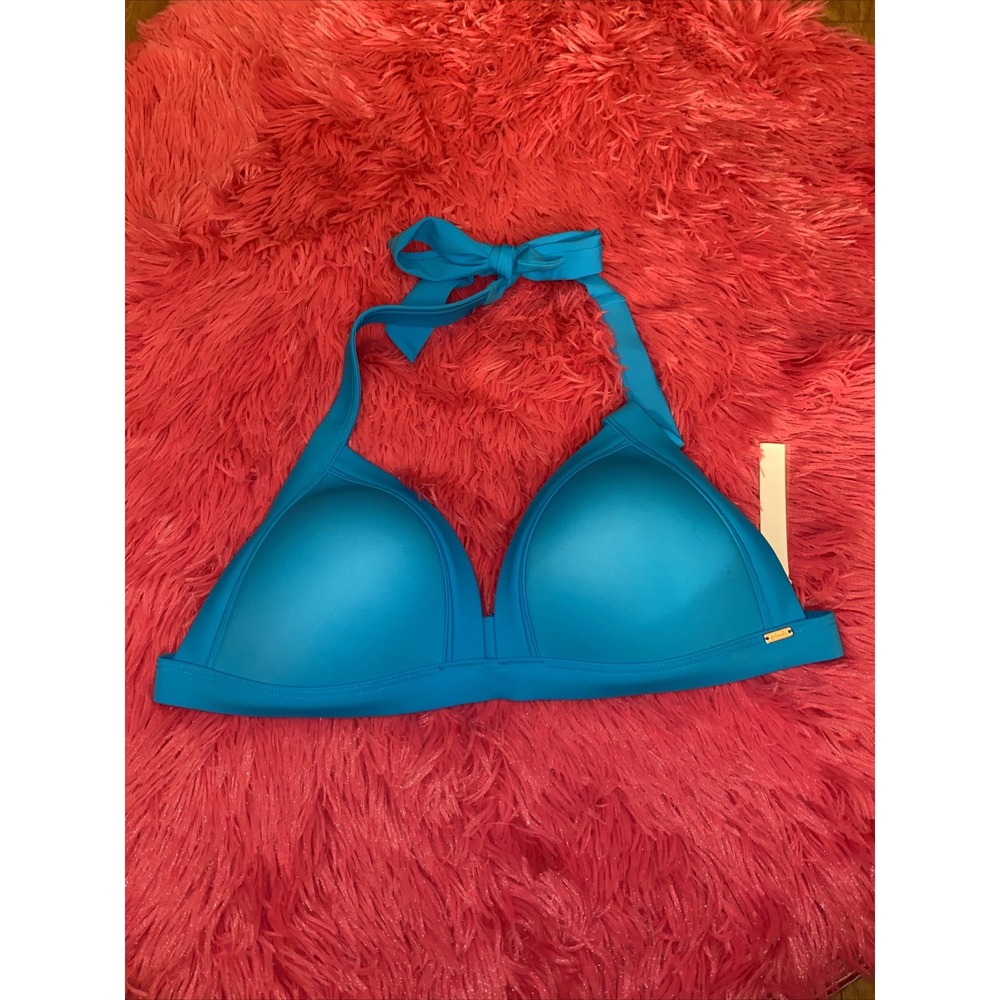 Victoria's Secret PINK Swim Sexy Push Up Triangle Bikini Top Size XXL NWT Blue